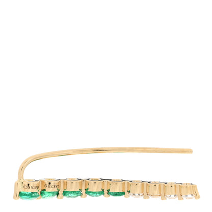 Anita Ko 18K Yellow Gold Diamond Emerald Floating Earring 3 of 5