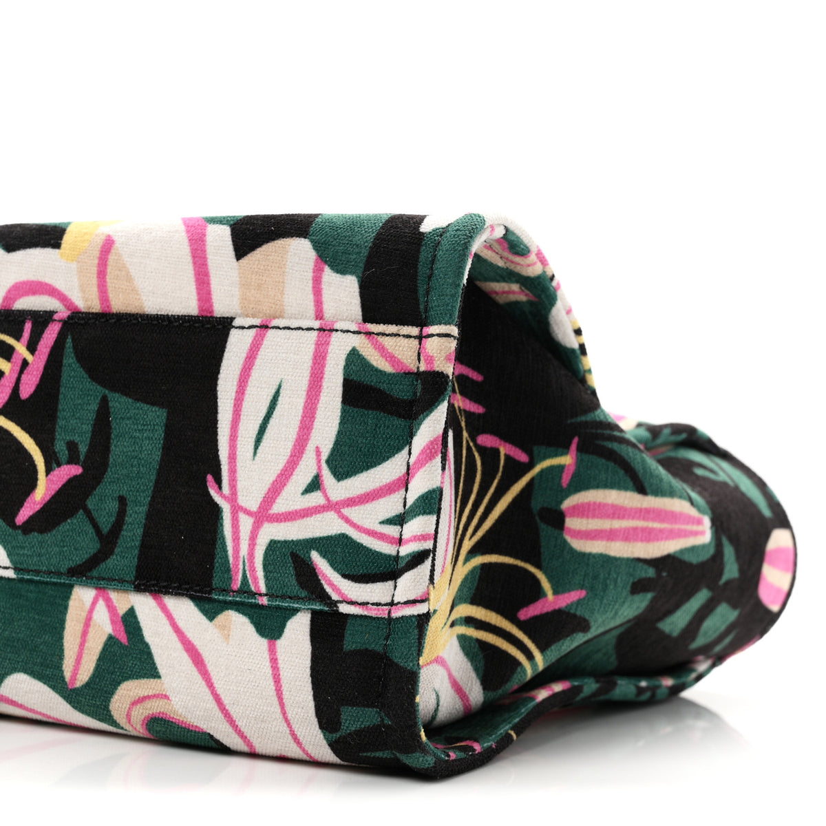 Velvet Calfskin Beaded Small Deauville Tote Pink Green Black
