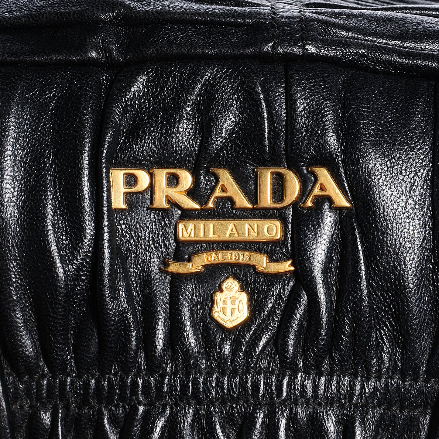 Nappa Gaufre Dome Satchel Black