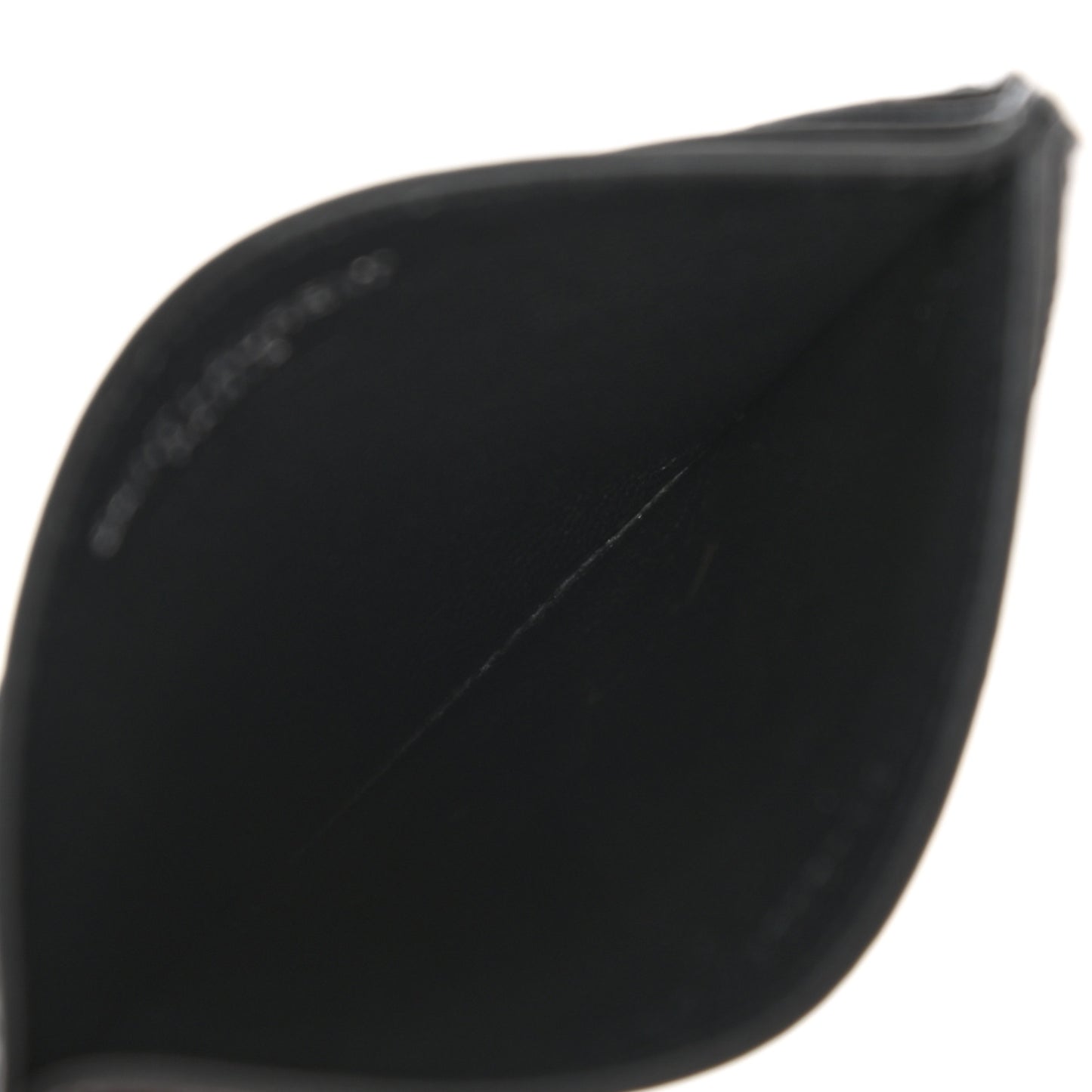 Grain De Poudre Matelasse Chevron Monogram Credit Card Case Black