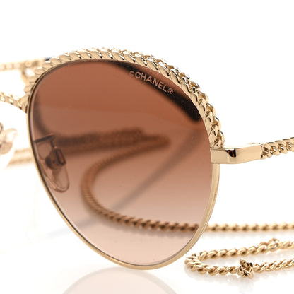 Chanel Chain Pantos Sunglasses 4242 Gold Brown 7 of 8