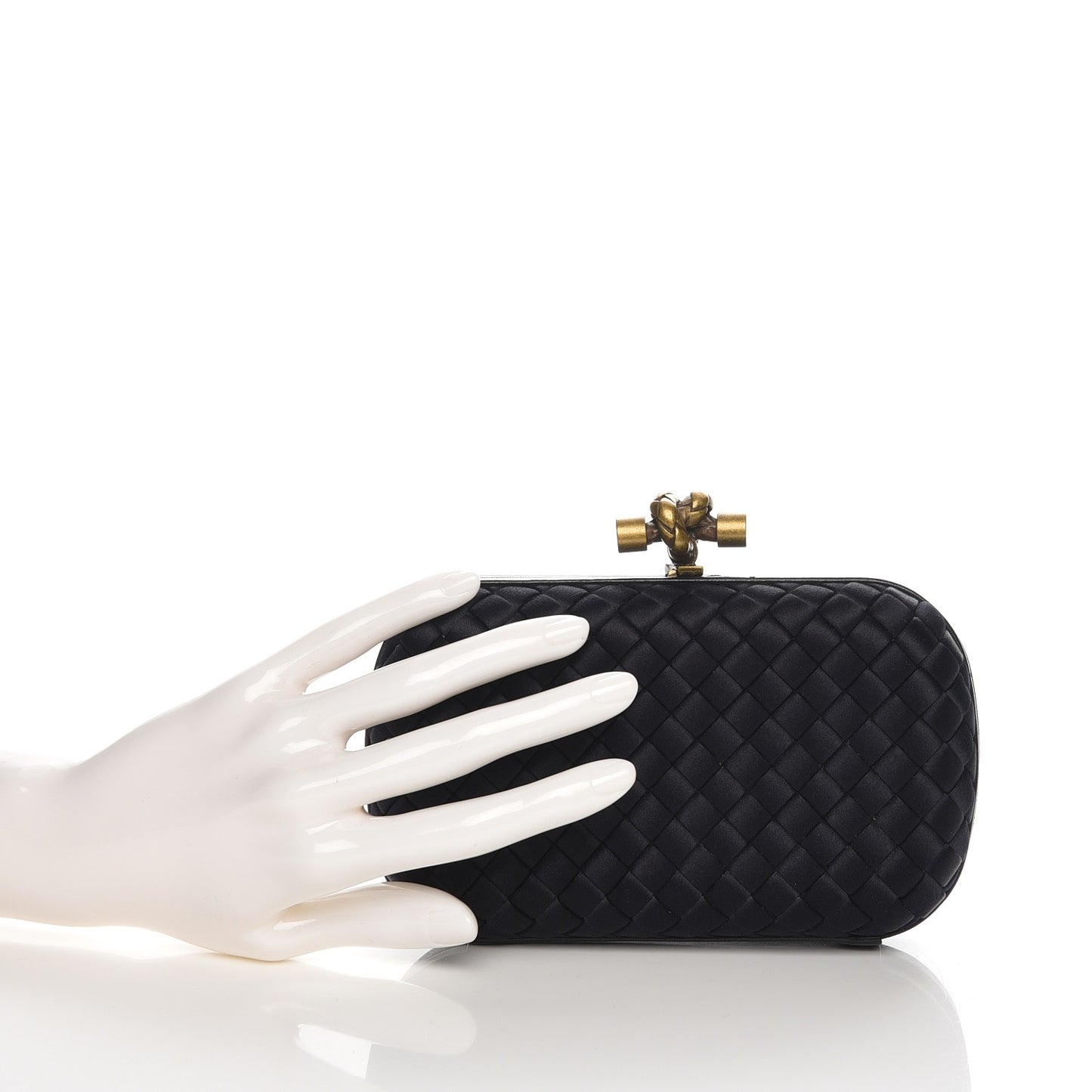 Satin Knot Clutch Nero Black
