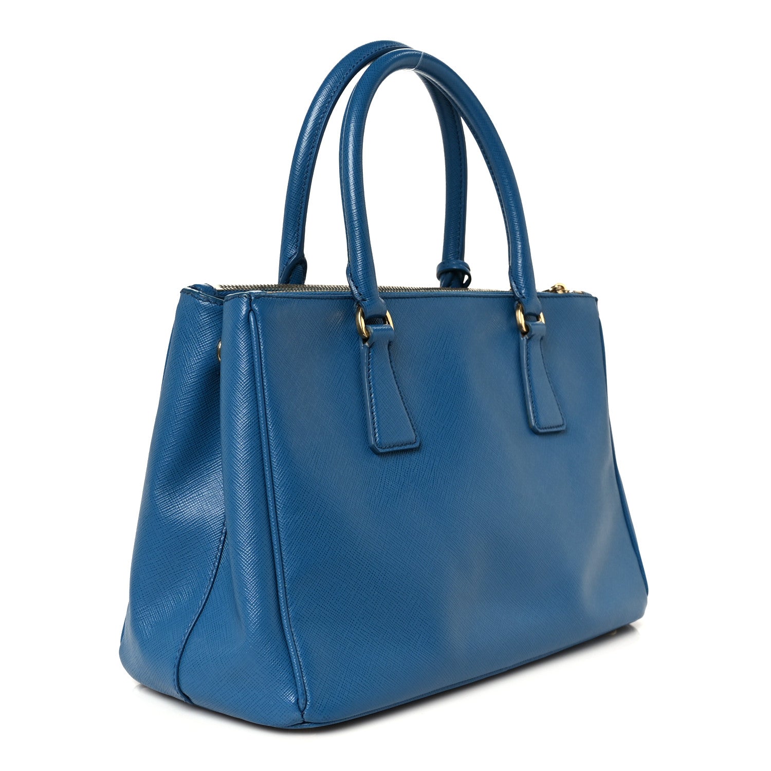 Prada Saffiano Small Galleria Double Zip Tote Bluette 3 of 11