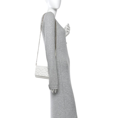 Christian Louboutin Calfskin Spikes Loubinthesky Paloma Wallet On Chain White 2 of 11