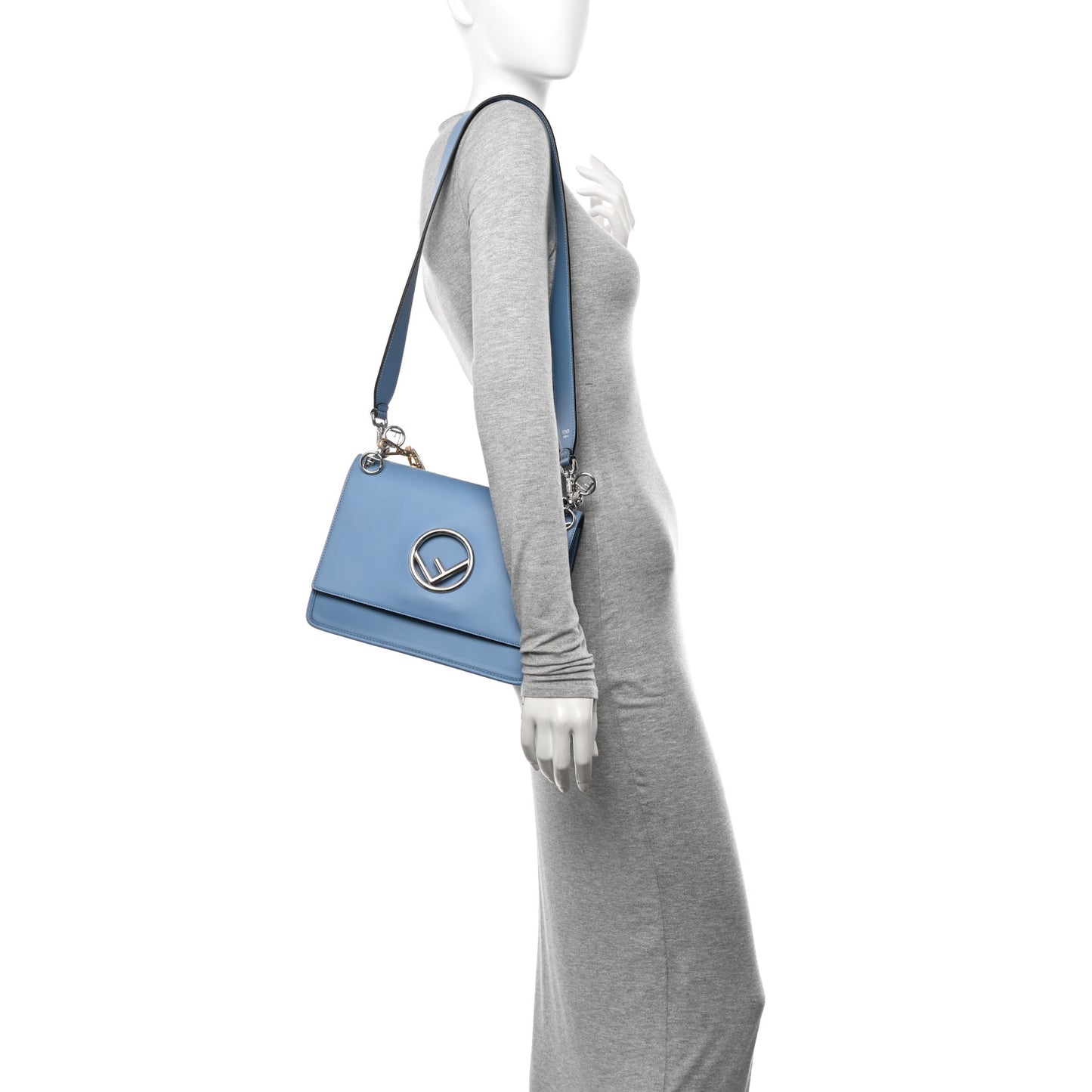 Vitello Century Opaco F is Fendi Kan I Shoulder Bag Ceruleo