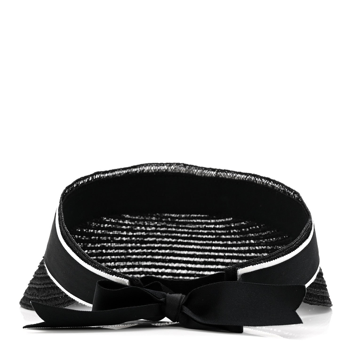 Chanel Abaca Cotton Ribbon Visor M Black 6 of 7