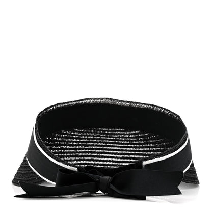 Chanel Abaca Cotton Ribbon Visor M Black 6 of 7