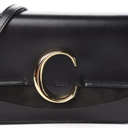 Chloe Calfskin Suede C Clutch With Chain Black 10 of 10