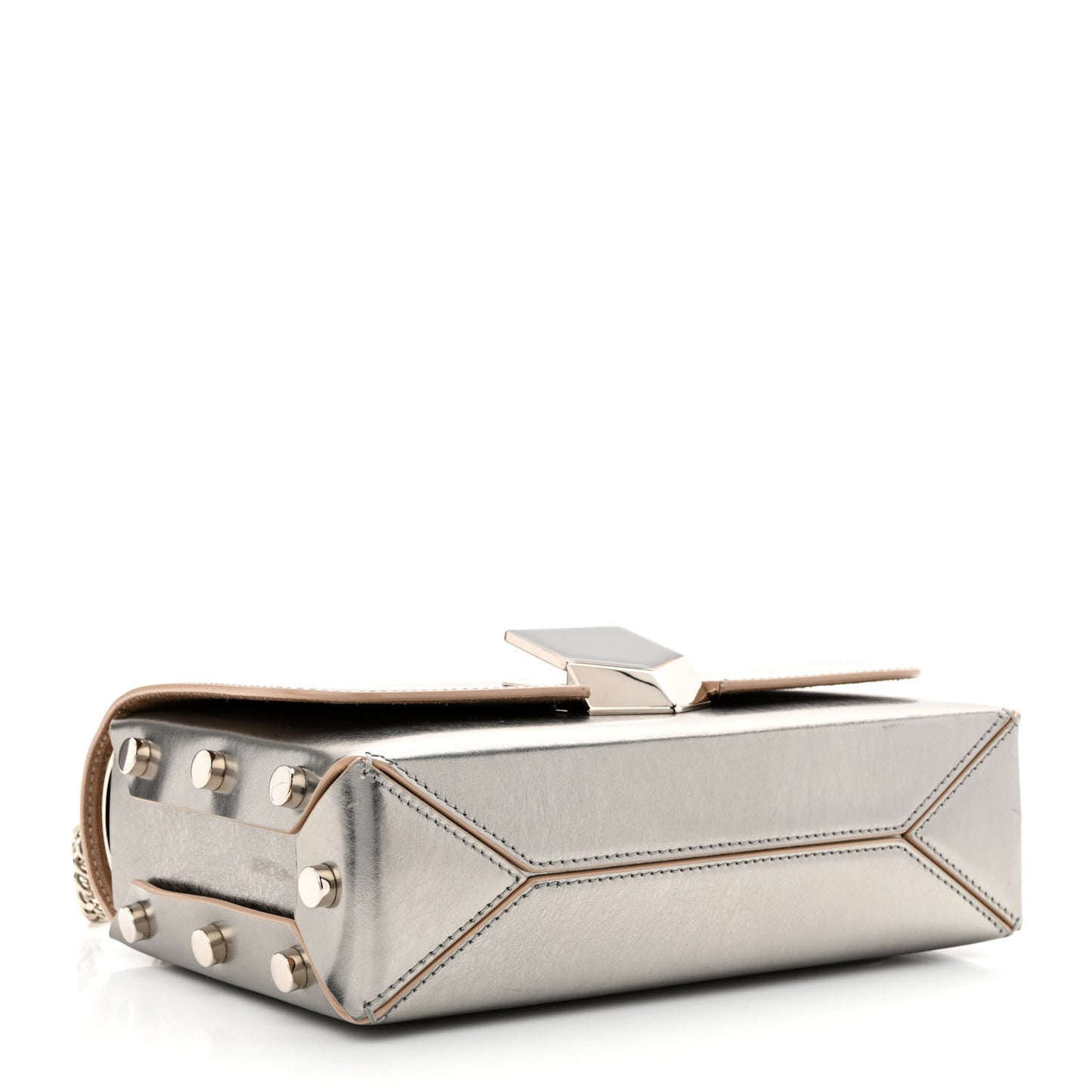 Smooth Calfskin Lockett City Shoulder Bag Silver
