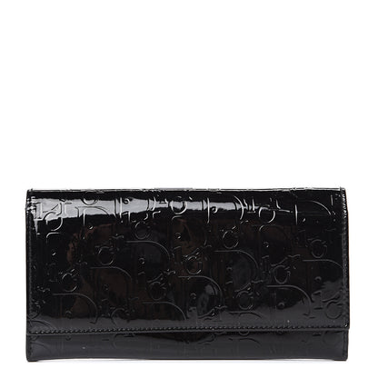 Christian Dior Patent Cannage Rendezvous Wallet Black 1 of 14