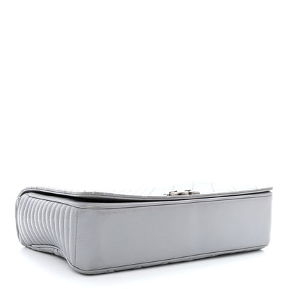 Chanel Glazed Calfskin Quilted Medium Coco Boy Flap Light Grey 3 of 11
