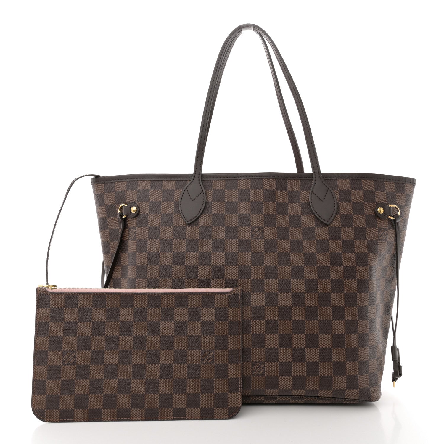 Louis Vuitton Damier Ebene Neo Neverfull MM Rose Ballerine 3 of 12