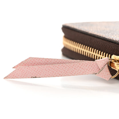 Louis Vuitton Damier Ebene Clemence Wallet Rose Ballerine 8 of 9