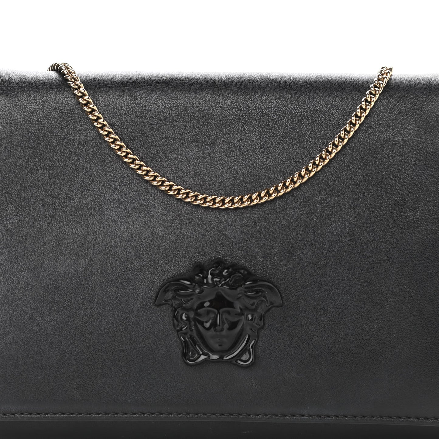 Vitello Palazzo Medusa Evening Clutch Bag Black
