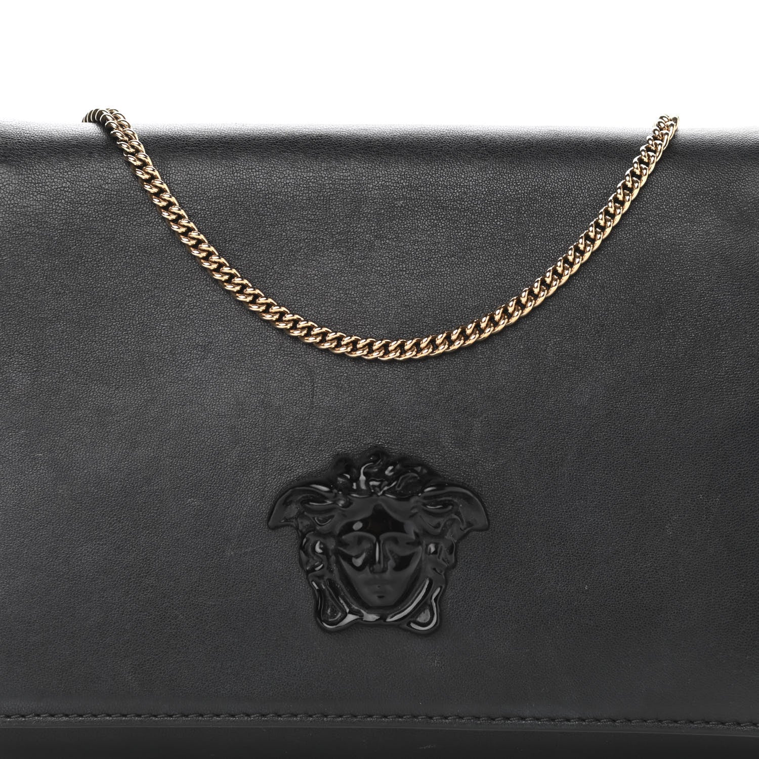 Versace Vitello Palazzo Medusa Evening Clutch Bag Black 7 of 9
