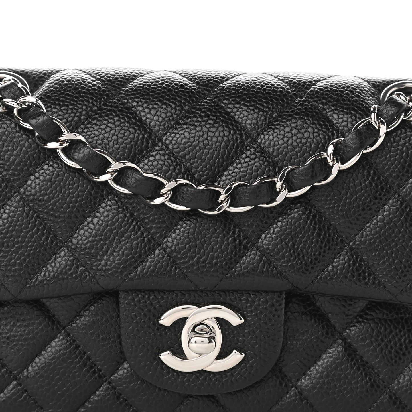 Caviar Quilted Mini Rectangular Flap Black