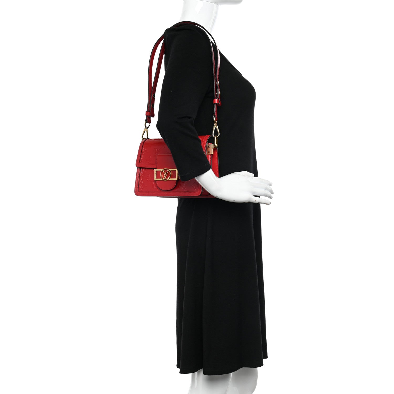 Louis Vuitton Vernis Monogram Dauphine Mini Red 2 of 10
