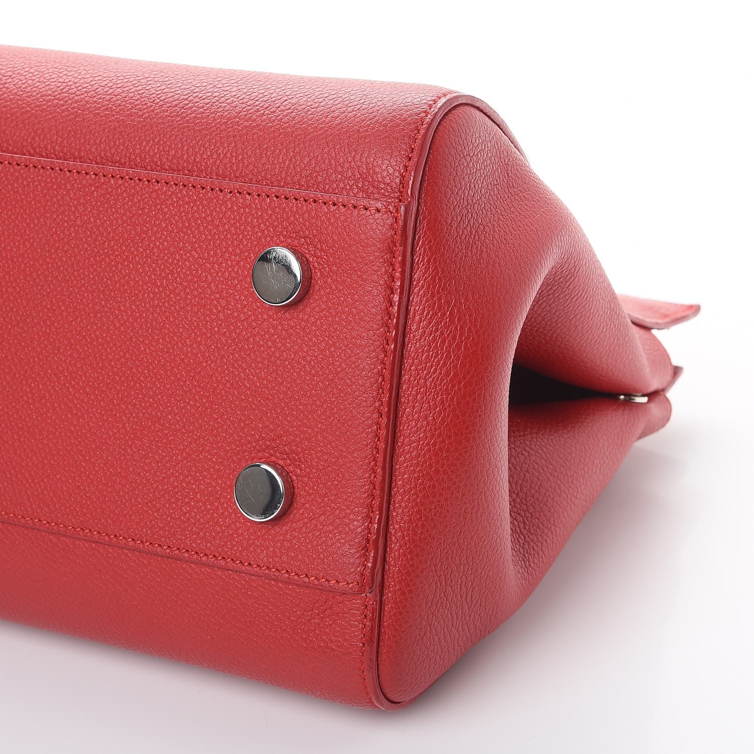Saint Laurent Grained Calfskin Small Cabas Rive Gauche Red 9 of 22