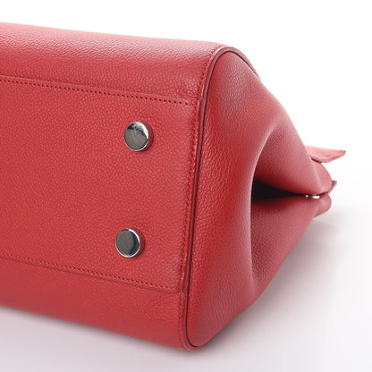 Saint Laurent Grained Calfskin Small Cabas Rive Gauche Red 9 of 22