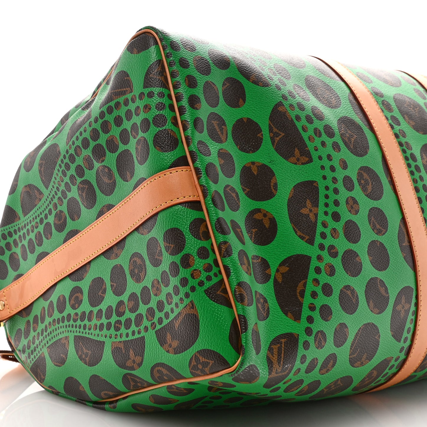 Monogram Kusama Pumpkin Dots Keepall Bandouliere 55 Green