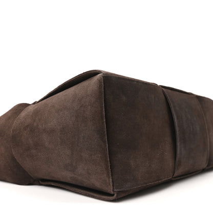 Bottega Veneta Suede Maxi Intrecciato Small Arco Tote Fondente 9 of 10