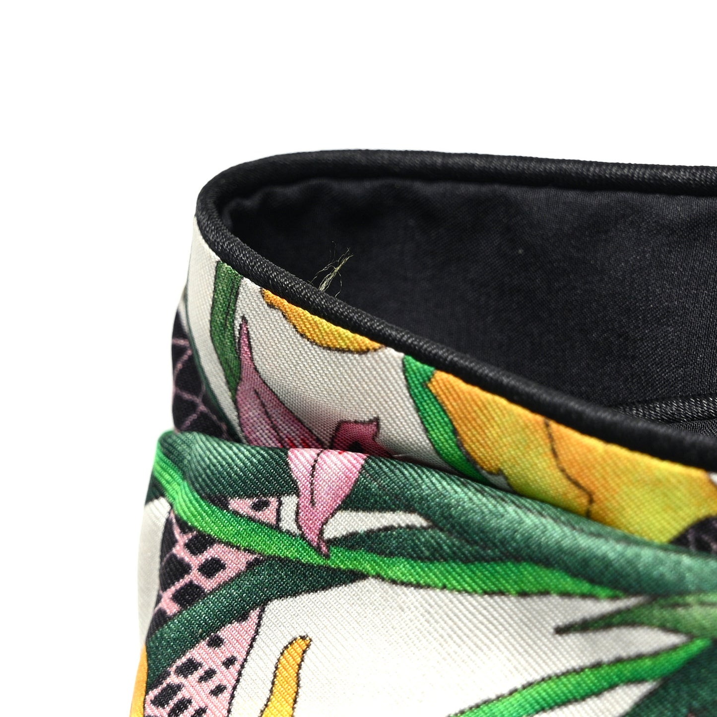 Silk Floral Snake Print Headband White