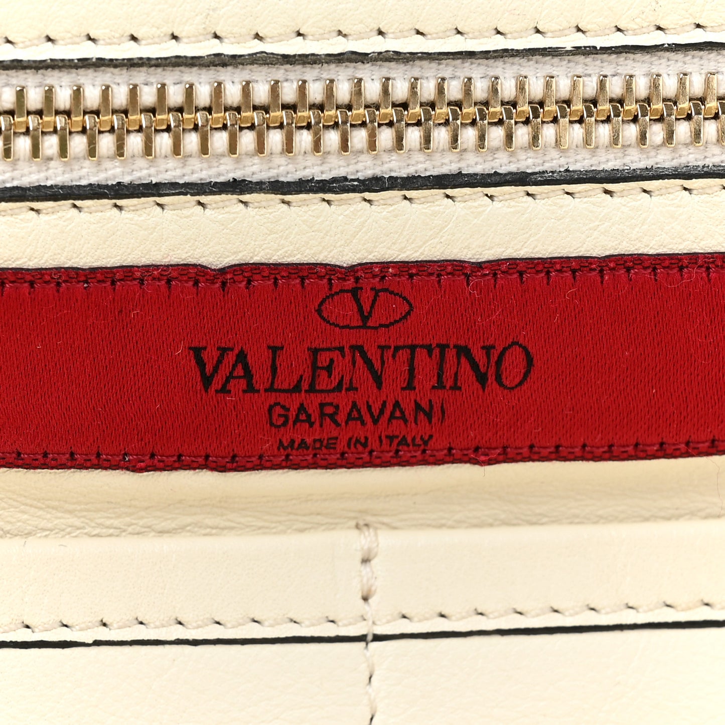 VALENTINO GARAVANI Vitello Medium Rockstud Tote Ivory