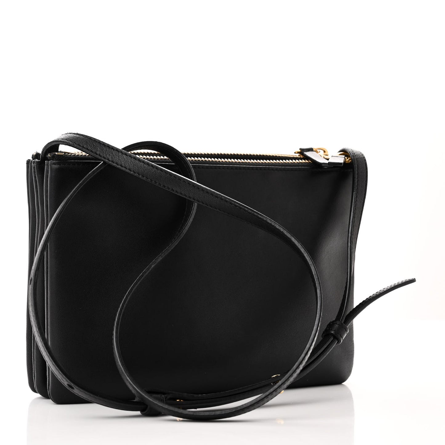 Lambskin Small Trio Crossbody Bag Black