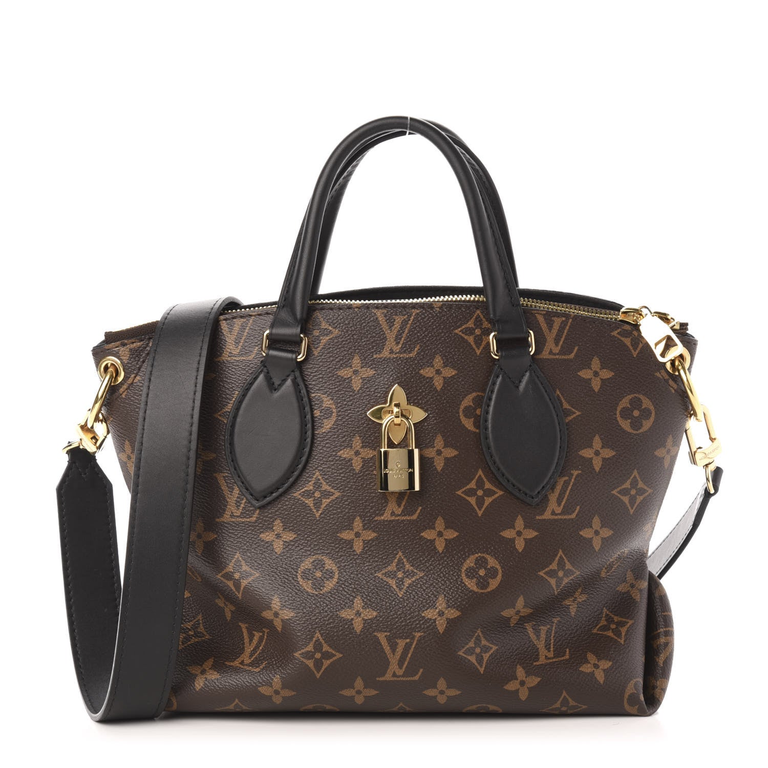 Louis Vuitton Monogram Flower Zipped Tote PM Black 1 of 10