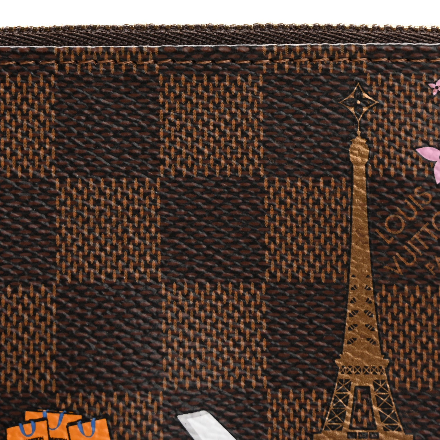 Louis Vuitton Damier Ebene 2019 Christmas Animation Mini Pochette Accessories Red 8 of 10