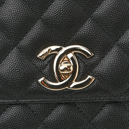 Chanel Caviar Quilted Small Coco Handle Flap Black 12 of 12
