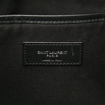 Saint Laurent Canvas Leopard Print City Backpack Black White 8 of 9