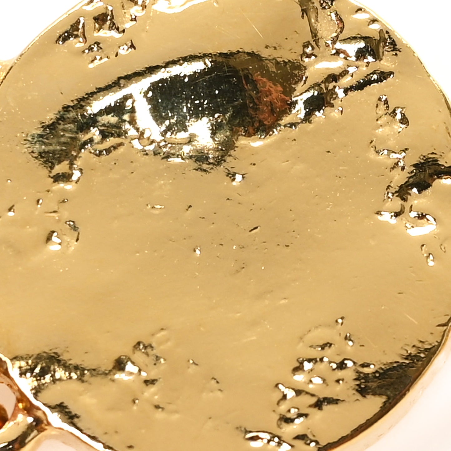 Metal Disc CC Necklace Gold Black