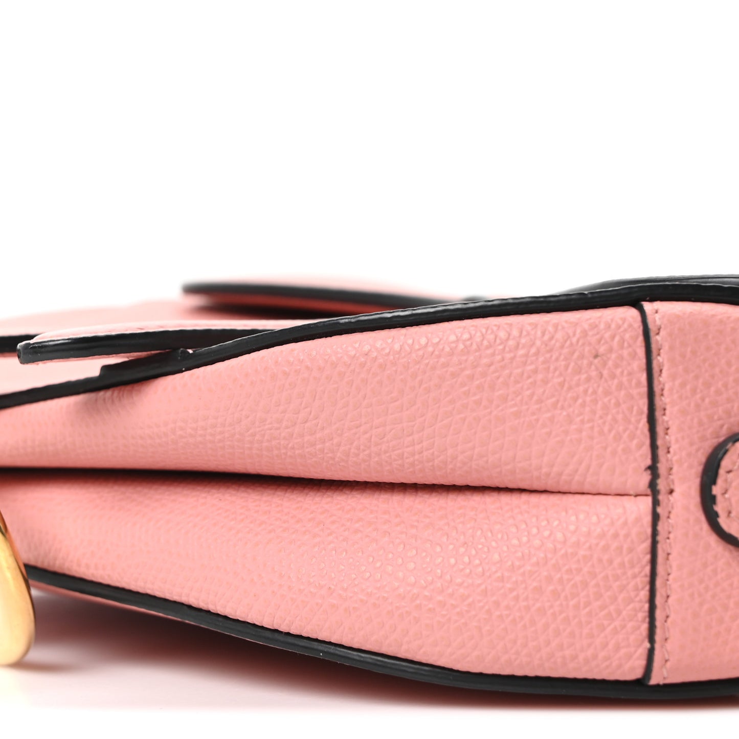 Grained Calfskin Mini Saddle Bag Pink