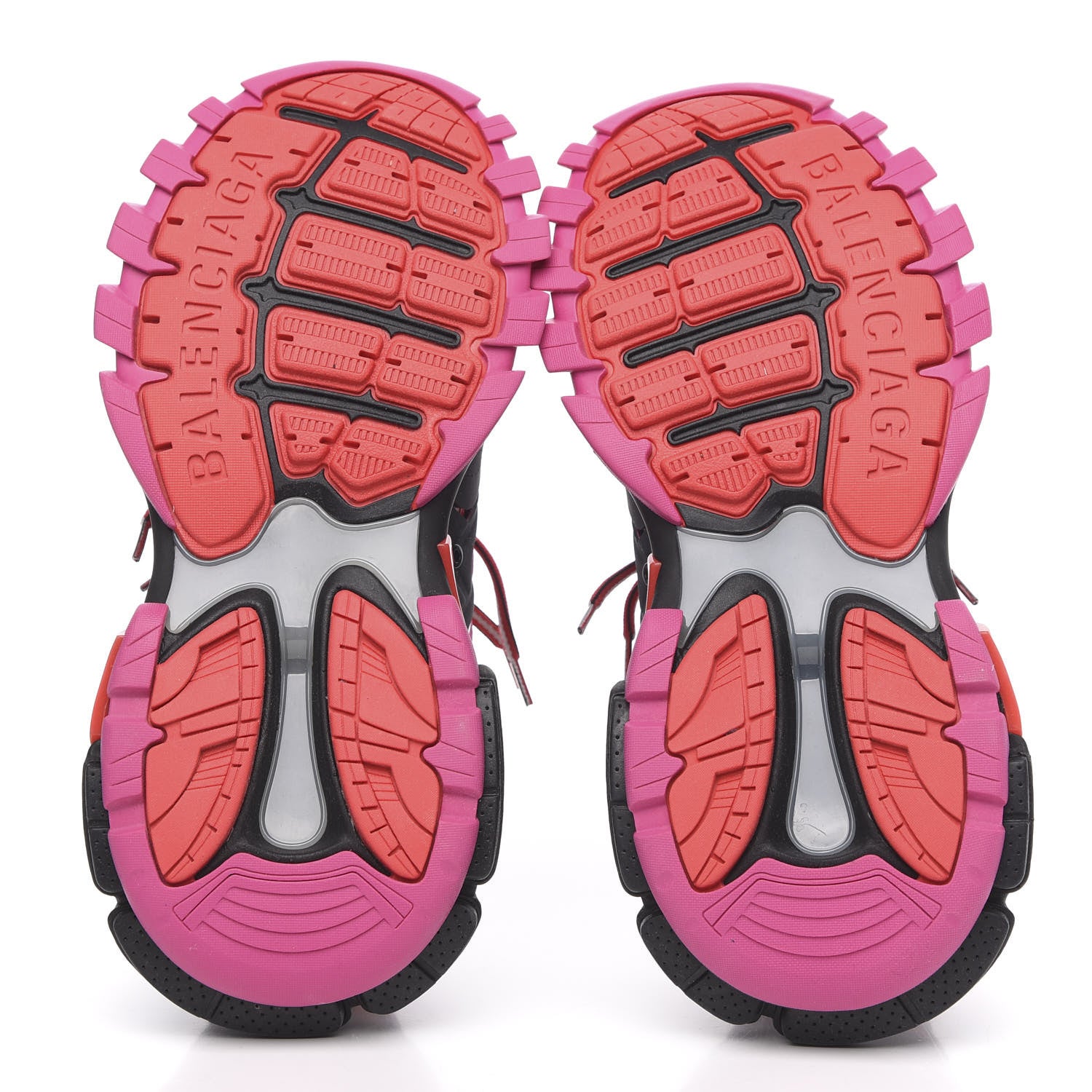 Balenciaga Mesh Fabric Womens Track Sneakers 38 Black Pink Red 5 of 7