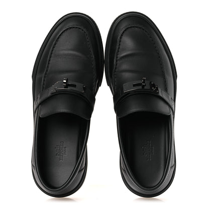 Hermes Calfskin Mens Game Slip On Sneakers 40 Black 2 of 14