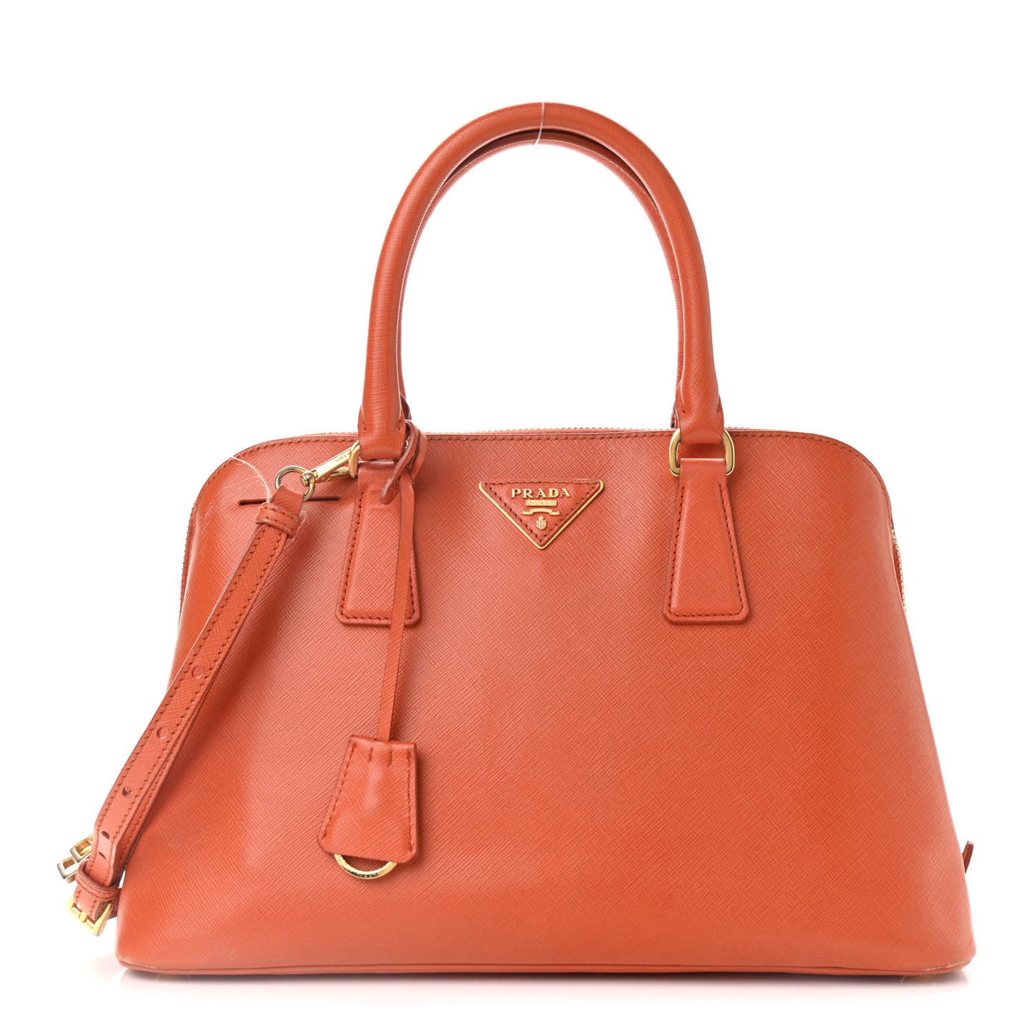 Saffiano Lux Medium Promenade Tote Papaya