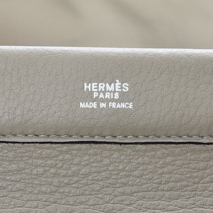 Hermes Taurillon Clemence Equi Clutch Gris Tourterelle 10 of 10