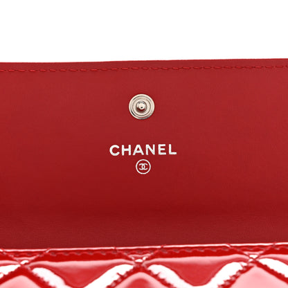 Chanel Patent Calfskin Quilted Large Brilliant Flap Wallet Dark Red 6 of 13