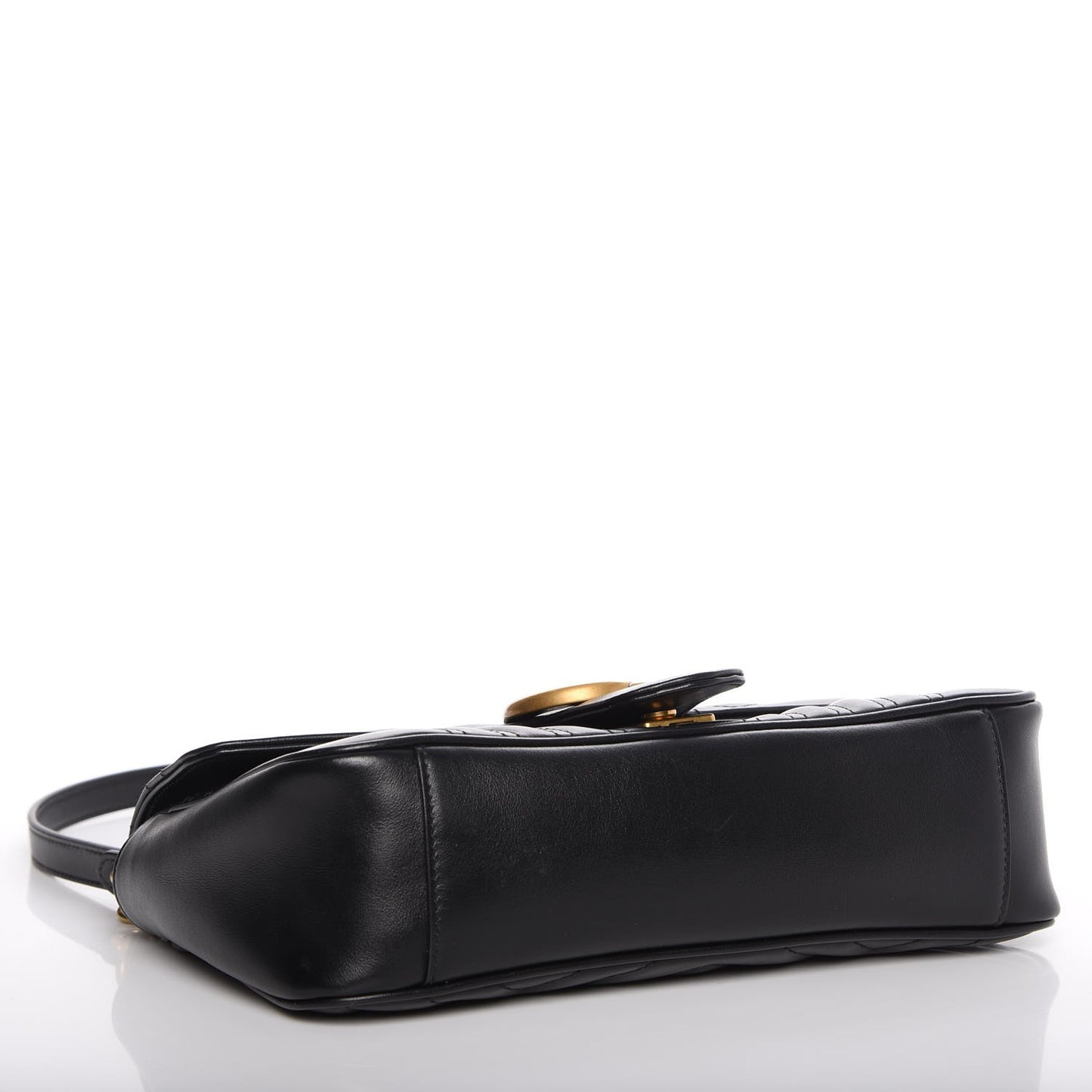 Calfskin Matelasse Small GG Marmont Shoulder Bag Black