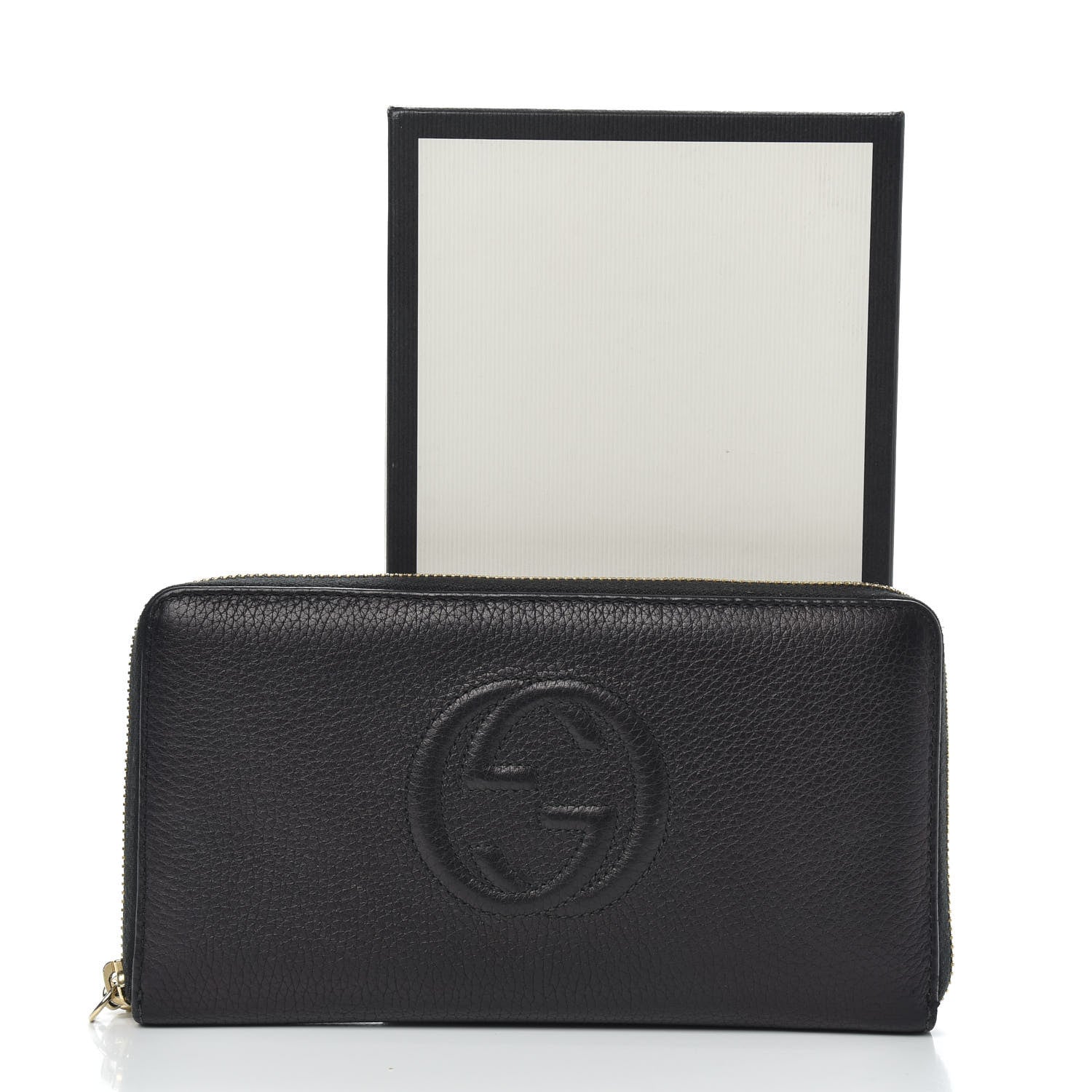 Gucci Pebbled Calfskin Soho Zip Around Wallet Black 13 of 13