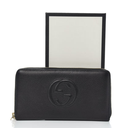 Gucci Pebbled Calfskin Soho Zip Around Wallet Black 13 of 13