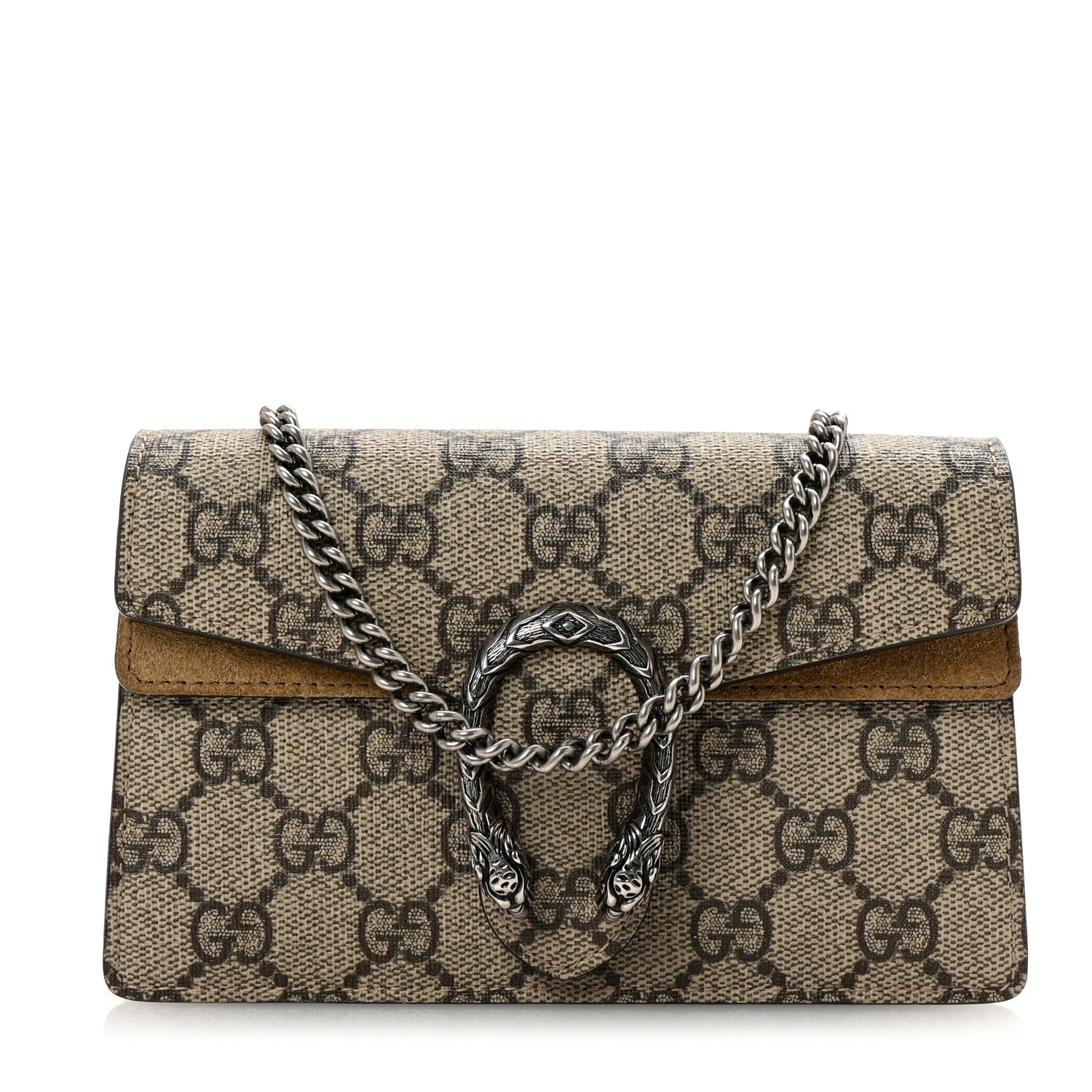 Gucci GG Supreme Monogram Super Mini Dionysus Shoulder Bag Taupe 1 of 10