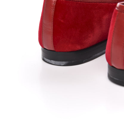 Gucci Velvet Horsebit Womens Jordaan Loafers 41 Hibiscus Red 5 of 10