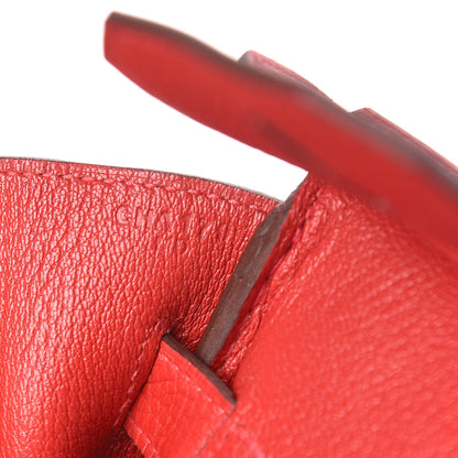 Hermes Taurillon Clemence Birkin 30 Rouge Casaque 7 of 11