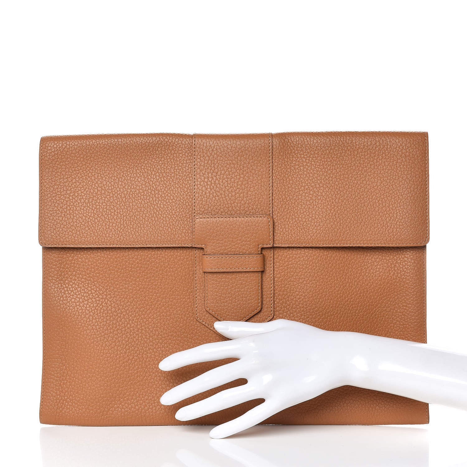 Delvaux Taurillon Crispe Presse A4 Pouch Vegetal 2 of 8