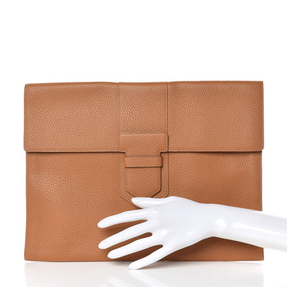 Delvaux Taurillon Crispe Presse A4 Pouch Vegetal 2 of 8