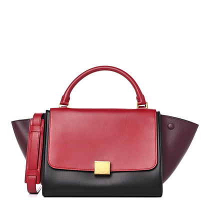 Celine Smooth Calfskin Suede Small Tri-Color Trapeze Red 1 of 12
