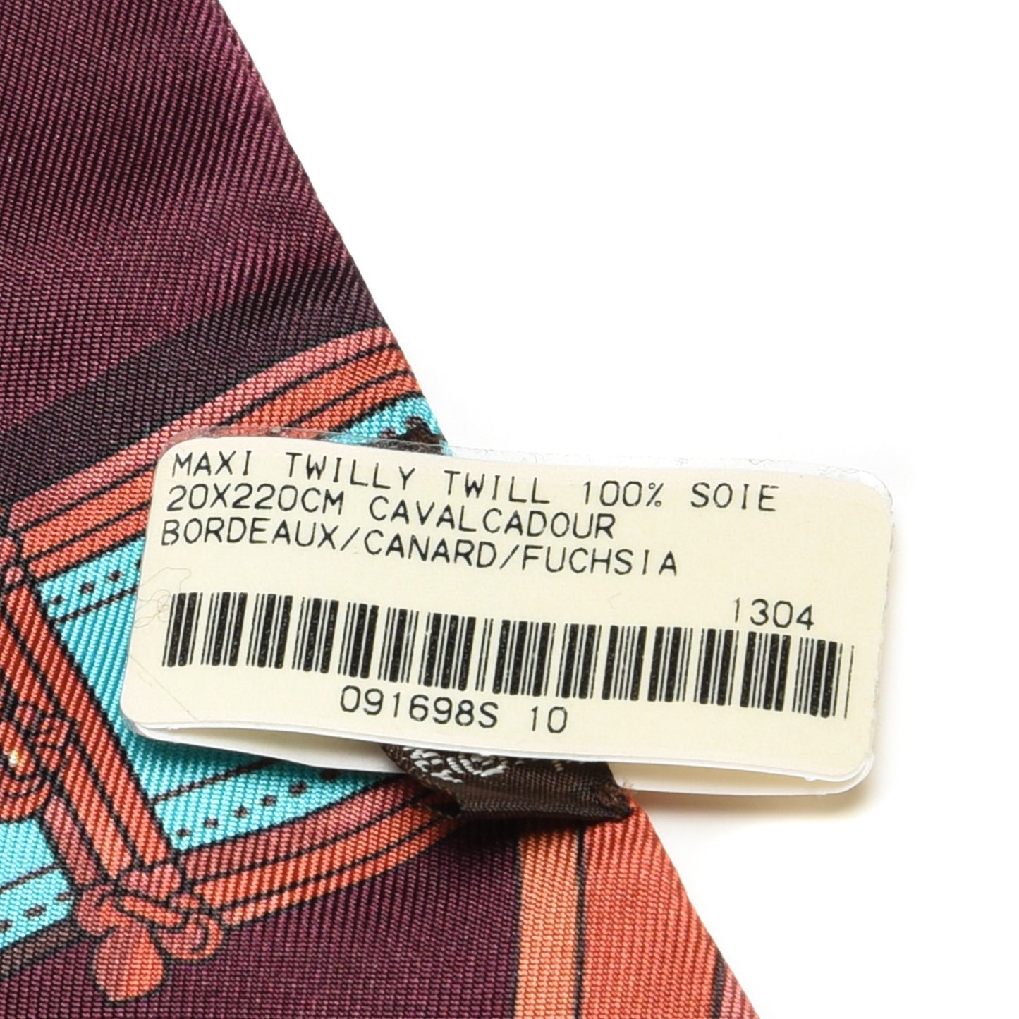 Silk Cavalcadour Maxi Twilly Bordeaux Canard Fuchsia