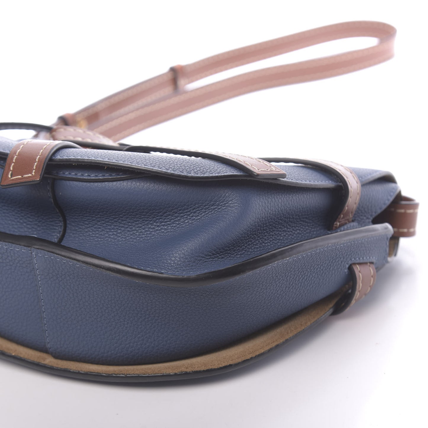 Grained Calfskin Small Gate Crossbody Bag Varsity Pecan